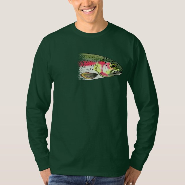 Vintager Fischen Regenbogenforelle T - Shirt (Vorderseite)