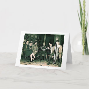 Vintager Fischer in einem Wisconsin-Bar Feiertagskarte