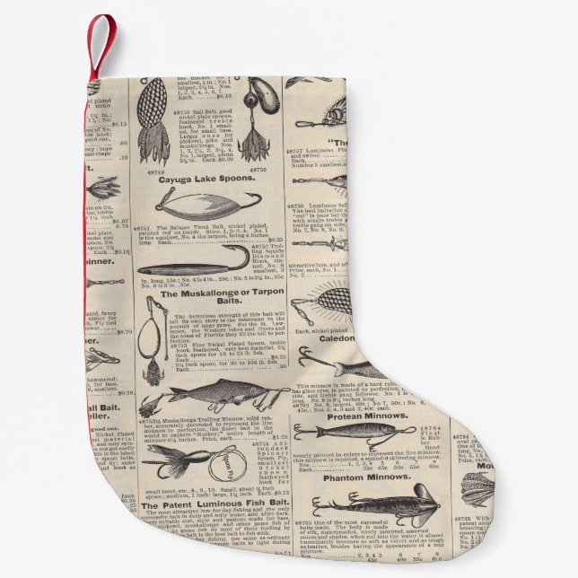 Vintager Fischfang: Antiker Fischer aus den 1900er Kleiner Weihnachtsstrumpf (Vorderseite)