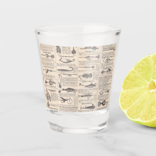 Vintager Fischfang: Antiker Fischer aus den 1900er Schnapsglas