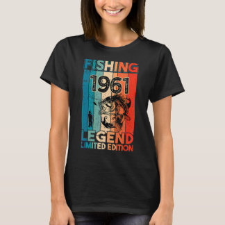Vintager Fischfang Bass Fishing Legend 1961 Bi T-Shirt