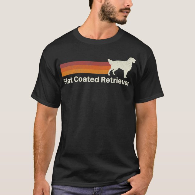 Vintager, flacher Retriever Retro Mama Vater  T-Shirt (Vorderseite)