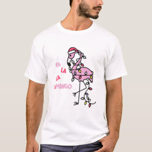 Vintager Flamingo Fa La Xmas Weihnachtsmannmütze T-Shirt