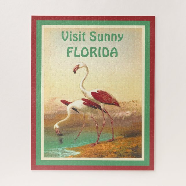 Vintager Flamingos Besuch Florida Reiseplaner (Vertikal)