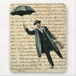 Vintager flatternder Schirmherr mit Handschriftens Mousepad