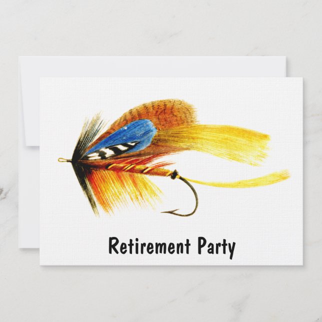 Vintager Fliegenfischer Einladung (Vorderseite)