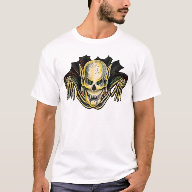 Vintager FliegenVampire T-Shirt (Vorderseite)