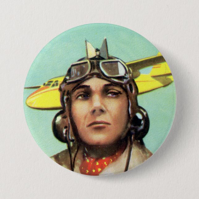 Vintager Flieger-Druck Button (Vorderseite)