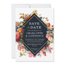 Vintager floraler, eleganter Orange-Stil Save the 