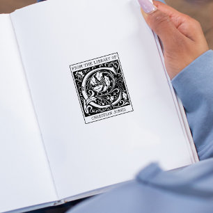 Vintager floraler Monogramm-Letter C aus der Bibli Gummistempel