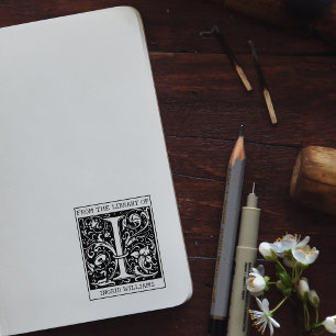 Vintager floraler Monogramm-Letter I aus der Bibli Gummistempel