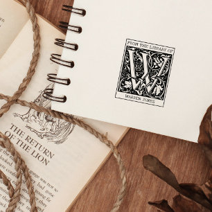 Vintager floraler Monogramm-Letter W aus der Bibli Gummistempel