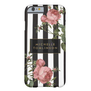 Vintager floraler Streifen Personalisiert iPhone C Barely There iPhone 6 Hülle