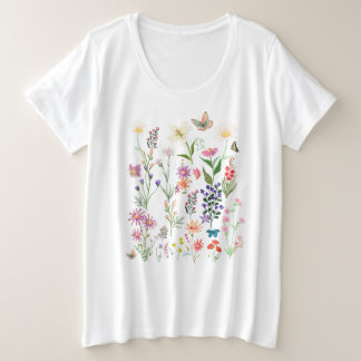 Vintager floraler T - Shirt Boho Wildblume
