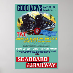 Vintager Florida Eisenbahnverkehr Poster
