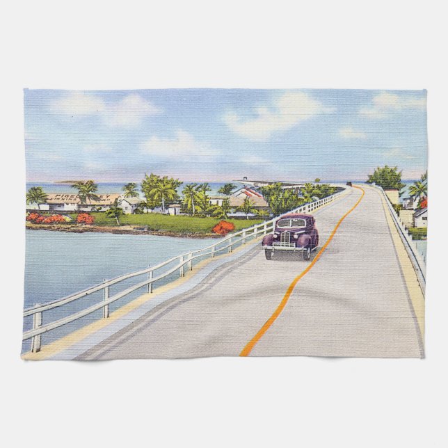 Vintager Florida-Schlüssel Geschirrtuch (Horizontal)
