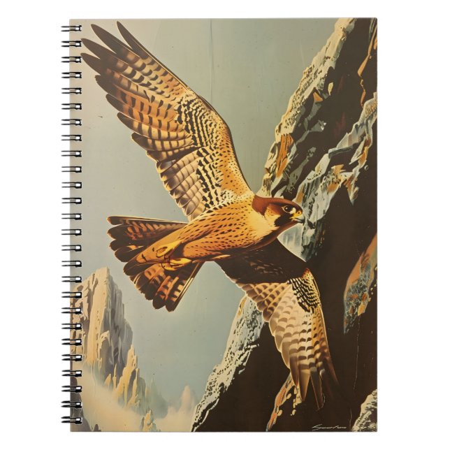 Vintager Flug des Merlin Falcon Notizblock (Vorderseite)