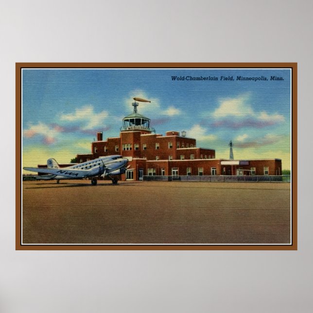 Vintager Flughafen Chamberlain Minneapolis Poster (Vorne)