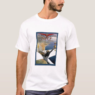 Vintager Flugschau-Plakat-T - Shirt