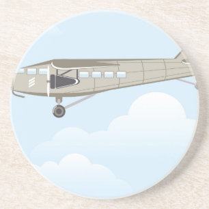 Vintager Flugzeugillustrationsvektor Sandstein Untersetzer