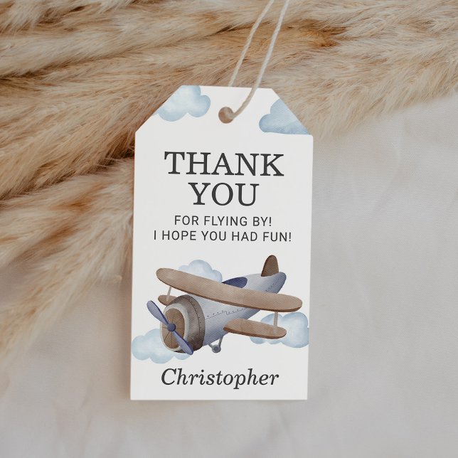 Vintager Flugzeugpilot Luftfahrt Geburtstagsfavori Geschenkanhänger (Von Creator hochgeladen)