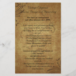 Vintager Flyer oder Programm für antike Swirke