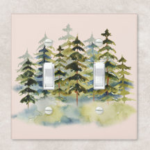 Vintager Foggy Green Pine Forest