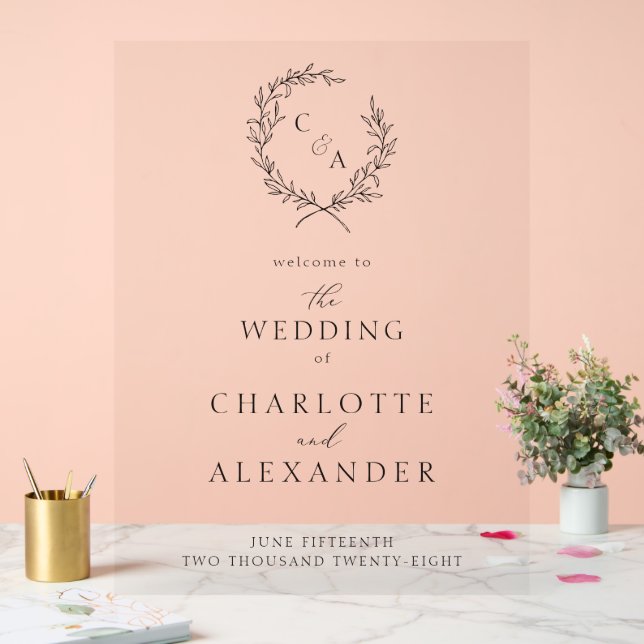 Vintager Folienkranz, Kunst Acrylschild (Hochzeit)