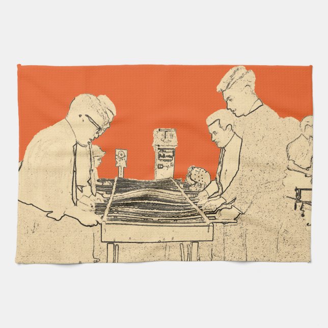 VINTAGER FOOSBALL FUZBOLL KÜCHENTUCH (Horizontal)