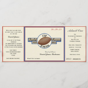 Vintager Football Field Pass Einladung