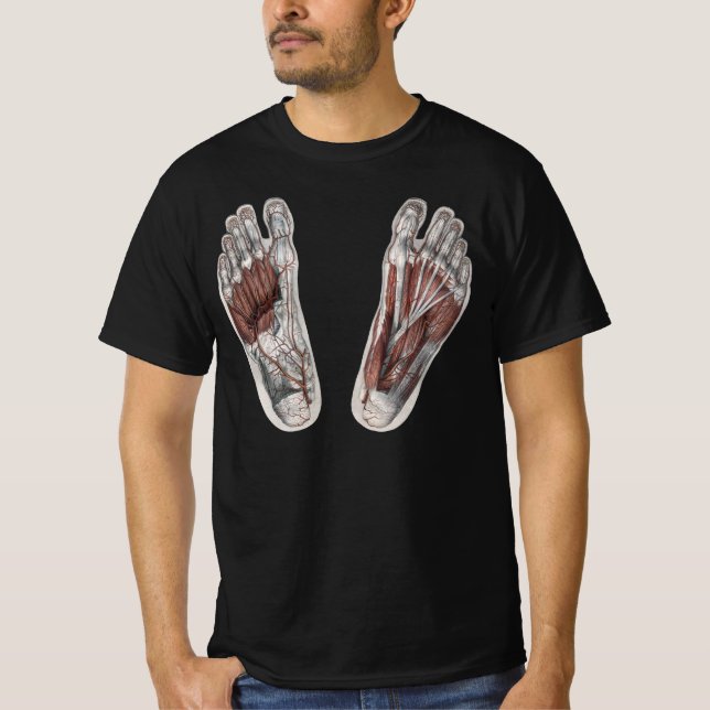Vintager Footprint Podiatrie Foot T-Shirt (Vorderseite)