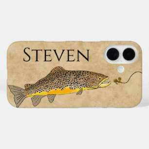 Vintager Forellenfisch Name Handy Fall iPhone 16 Hülle