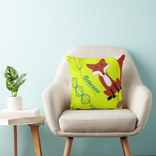 Vintager Fox Acorn Woodland Neon Pillow Kissen