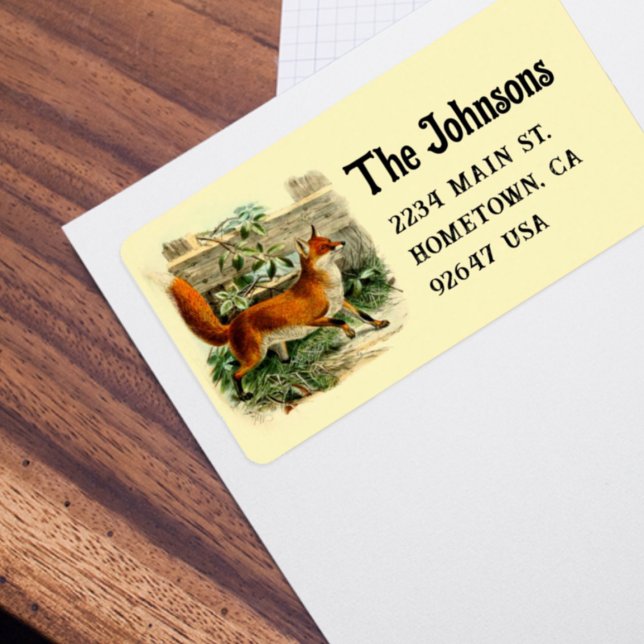 Vintager Fox-Rückgabewert Adressaufkleber (Von Creator hochgeladen)