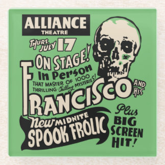 Vintager Francisco Spook Frolic Spook Show Poster Glasuntersetzer