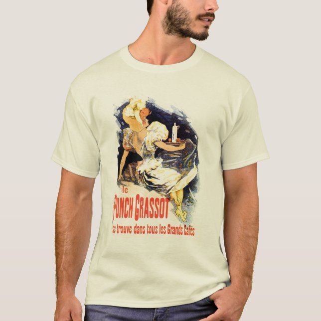 Vintager französischer Alkohol Durchschlag Grassot T-Shirt (Vorderseite)