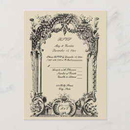 Vintager französischer barocker Rokoko Wedding RSV Postkarte