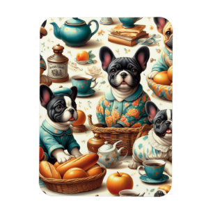 Vintager französischer Bulldog Seamless Magnet