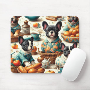 Vintager französischer Bulldog Seamless Mousepad