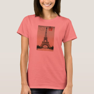 Vintager französischer Chic Eiffel Tower Paris Po T-Shirt