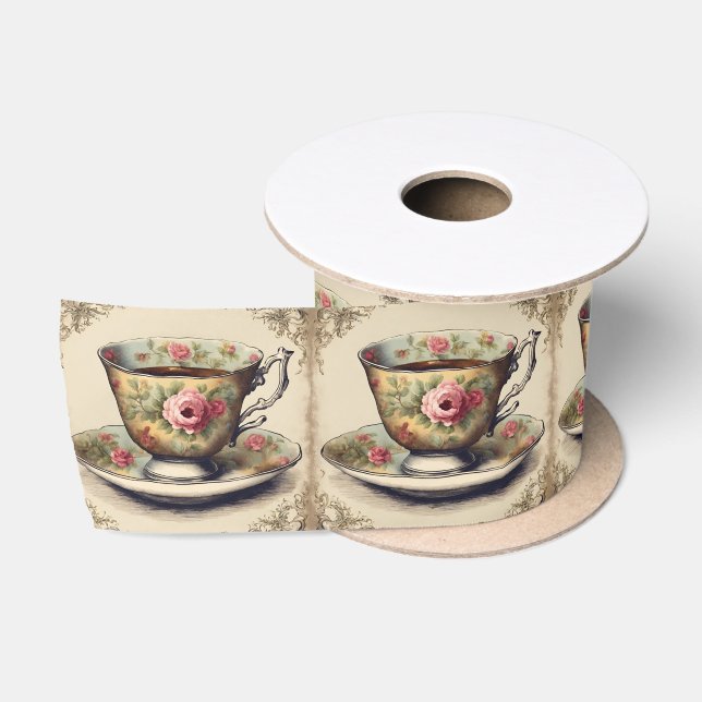 Vintager französischer Country Blumenkohl-Cup Satinband (Spule)