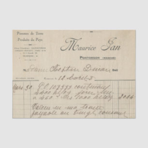 Vintager französischer Empfang Seidenpapier