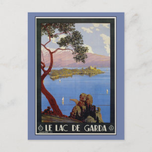 Vintager (französischer) Gardasee Italienische Rei Postkarte