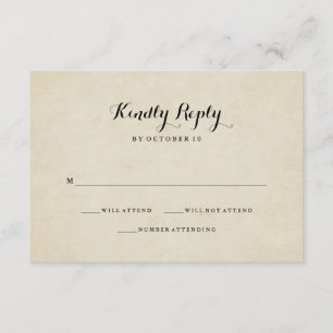 Vintager französischer Hochzeitstil RSVP Karte