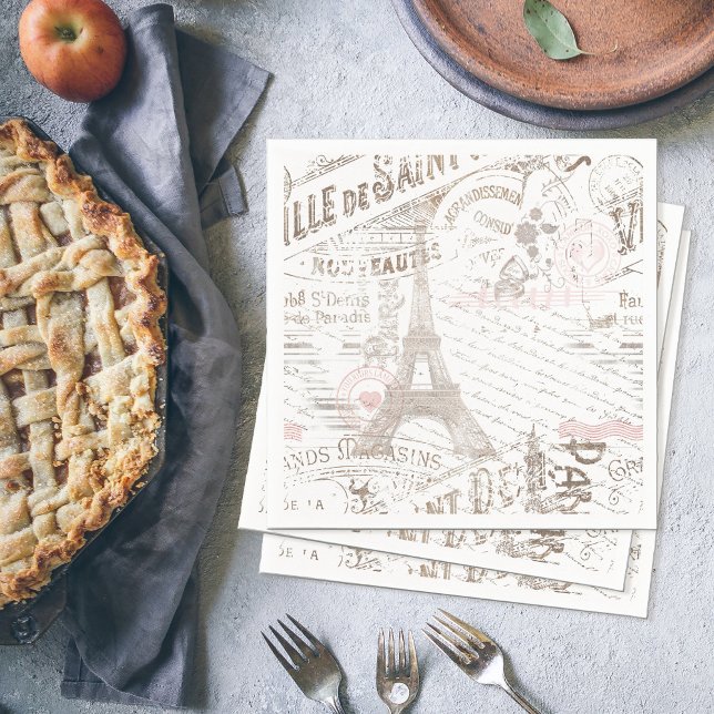 Vintager französischer Romance Collage Pink ID226 Serviette (Von Creator hochgeladen)