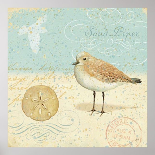 Vintager französischer Sand Piper Poster (Vorne)
