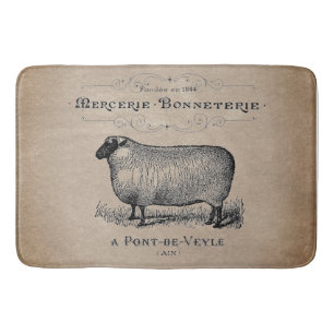 Vintager französischer Schafsalter im Muslin-Bauer Badematte