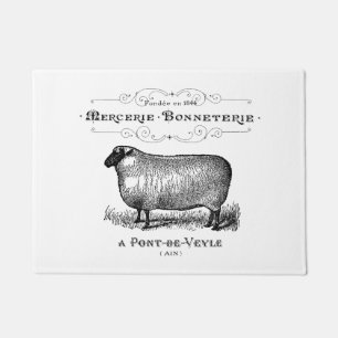 Vintager französischer Schaftypografie-Bauernhof Fußmatte