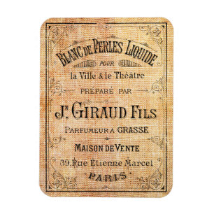 Vintager französischer Schönheitsaufkleber Magnet