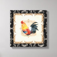 Vintager französischer Toile Black in White Rooste